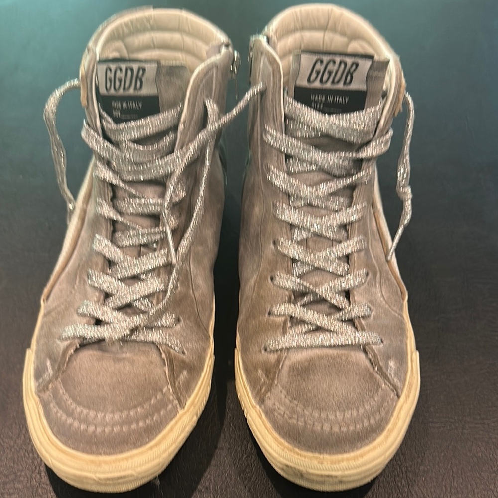 Golden Goose Gray High-Top Sneakers
